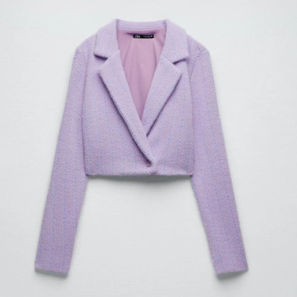 NWT Zara Women's Lavender Pink Cropped Jacket Size M - Picture 1 of 9